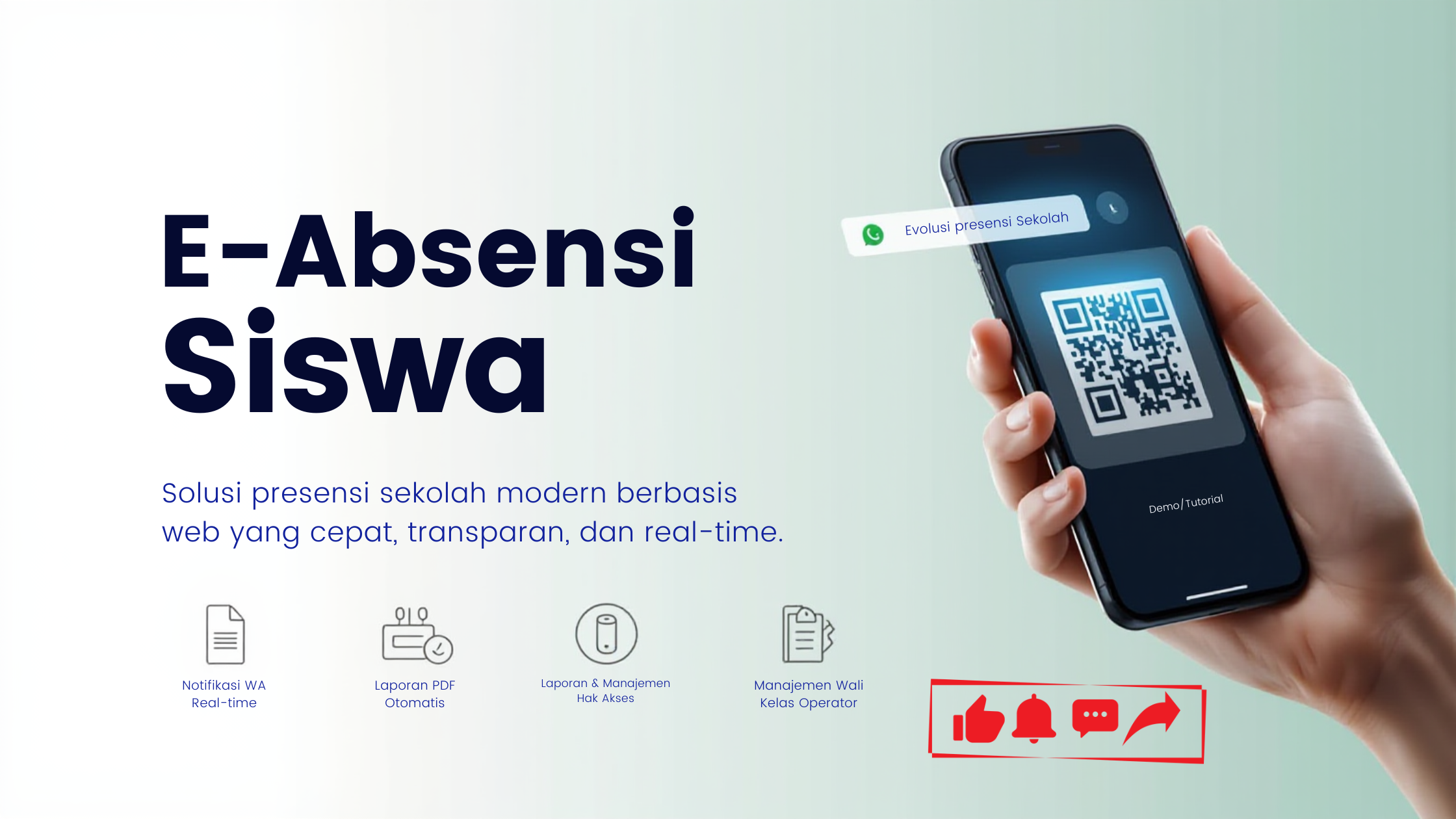 E-Absensi Siswa (Laravel 12): Absensi QR Code Otomatis | Open Source